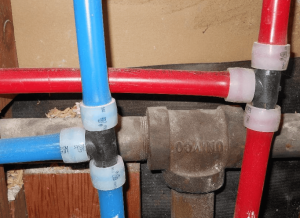 Pex pipe installed hot and cold 
